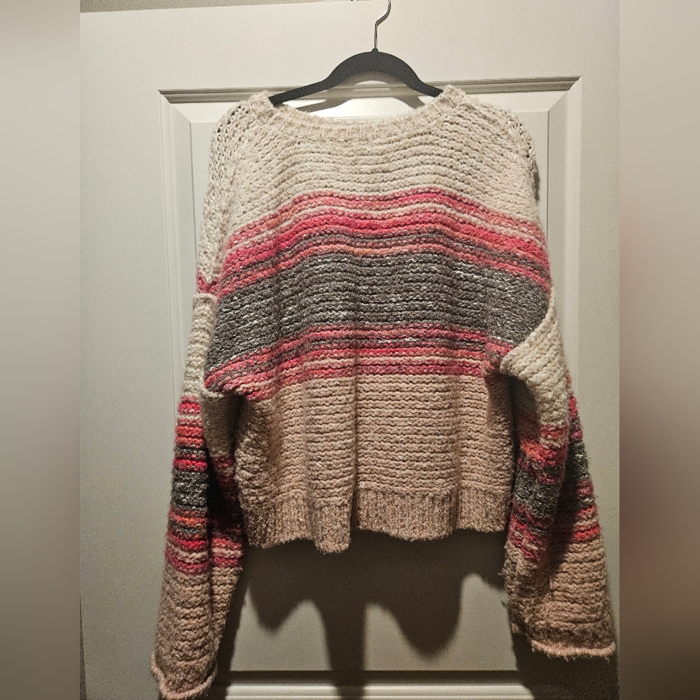 Pilcro Pink Striped Sweater